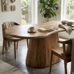 Eettafel Priti Brown Mango Wood Dining Table With Monolithic Leg - Organic | 200 cm - Image 3