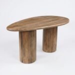 Eettafel Priti brown mango wood dining table with Column Leg - Organic | 160 cm - Image 3