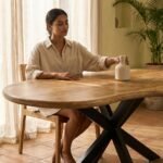 Eettafel Priti Brown mango wood dining table with Matrix Leg - Organic | 180 cm - Image 2