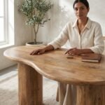 Eettafel Priti Brown Mango Wood Dining Table With Column Leg - Organic | 180 cm - Image 3