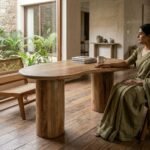 Eettafel Priti Brown Mango Wood Dining Table With Column Leg - Organic | 180 cm - Image 2