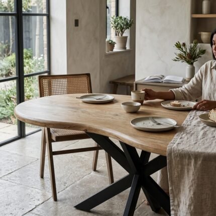 Eettafel Priti Natural mango wood dining table with Matrix Leg- Organic | 180 cm