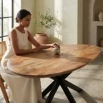 Eettafel Priti Brown Mango Wood Dining Table with Matrix Leg - Organic | 160 cm - Image 2