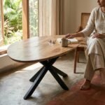 Eettafel Priti Brown Mango Wood Dining Table with Matrix Leg - Organic | 160 cm - Image 3